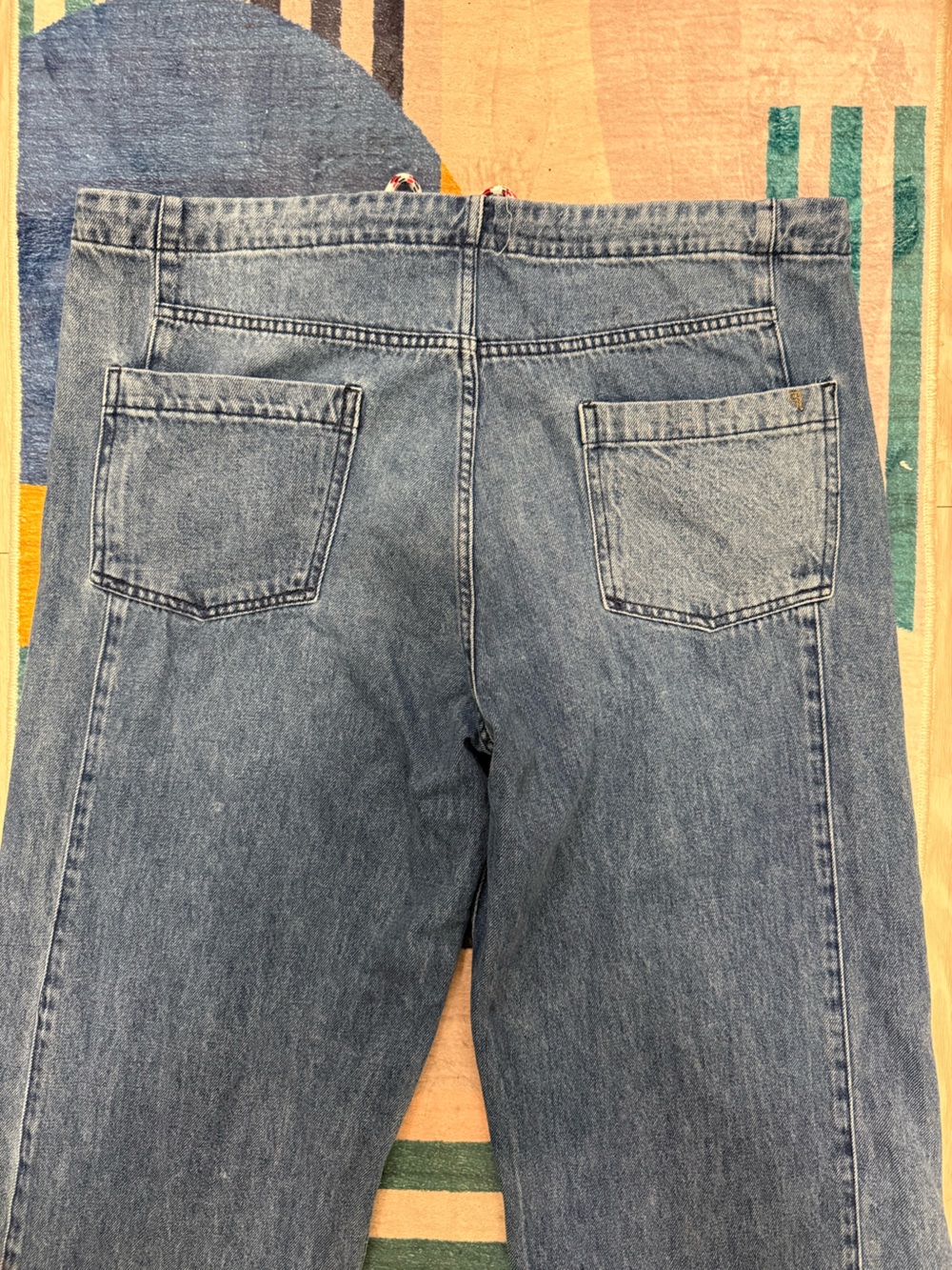 Pilcro Mid-Blue Wide Leg Jeans - Picture 6 of 8